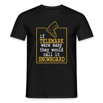 Telemark Free Heel Nordic Ski Funny Gift - Men's T-Shirt - black - Front - AI Model Male 178 light (178cm)
