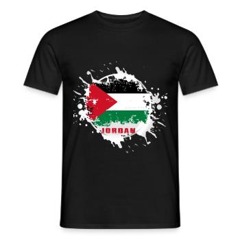 Drapeau de la Jordanie avec blob - T-shirt homme - noir - Devant - AI Model Male 178 light (178cm)