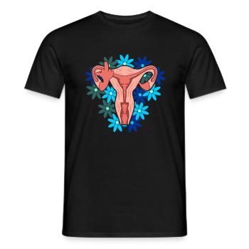 Uterus vagina vagina middle finger feminism - Men's T-Shirt - black - Front - AI Model Male 178 light (178cm)
