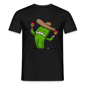 Cactus maracas sombrero - Men's T-Shirt - black - Front - AI Model Male 178 light (178cm)