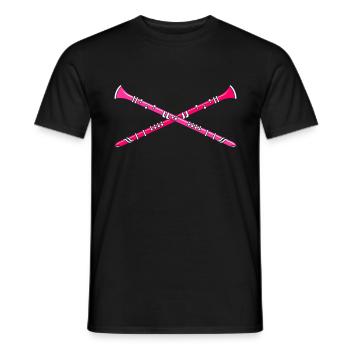 clarinet - Men's T-Shirt - black - Front - AI Model Male 178 light (178cm)