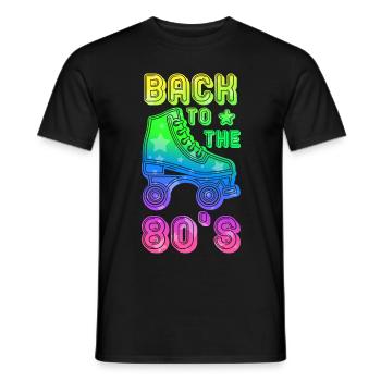 Back To The 80er Party Kostüm Rollschuh Geschenk - Männer T-Shirt - Schwarz - Vorne - AI Model Male 178 light (178cm)
