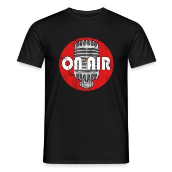 Retro Classic ON AIR Radio Podcast Microphone - Men's T-Shirt - black - Front - AI Model Male 178 light (178cm)