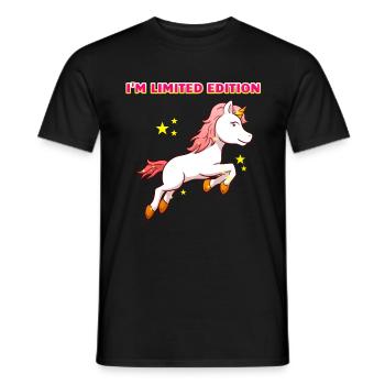 I'm limited edition unicorn unicorn special - Men's T-Shirt - black - Front - AI Model Male 178 light (178cm)