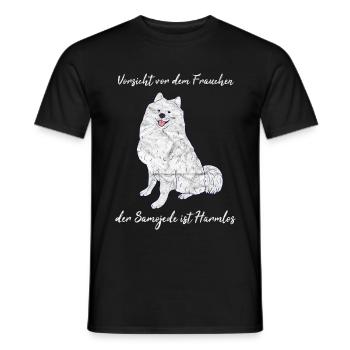 Samojede Hund - Männer T-Shirt - Schwarz - Vorne - AI Model Male 178 light (178cm)