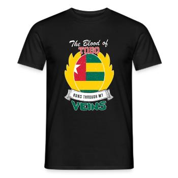 Togo Blut fliesst durch meine Venen - Männer T-Shirt - Schwarz - Vorne - AI Model Male 178 light (178cm)