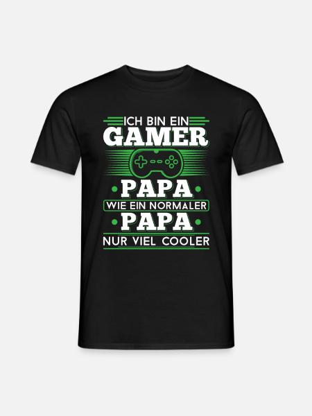 Gamer Papa Geschenk - Männer T-Shirt - Schwarz