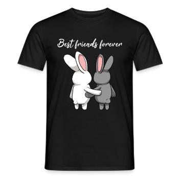 Best Friends Forever rabbit partner - T-shirt homme - noir - Devant - AI Model Male 178 light (178cm)
