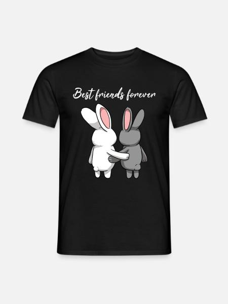 Best Friends Forever królik partner - T-shirt herr - svart