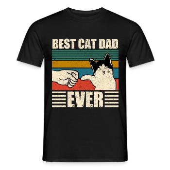 Best Cat Dad Ever Best Cat Dad Dad Kitten - Men's T-Shirt - black - Front - AI Model Male 178 light (178cm)