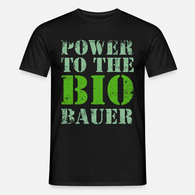 Bio Biobauer Grün Hell - Männer T-Shirt - Schwarz