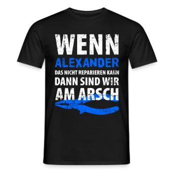 Heimwerker Alexander - Männer T-Shirt - Schwarz - Vorne - AI Model Male 178 light (178cm)
