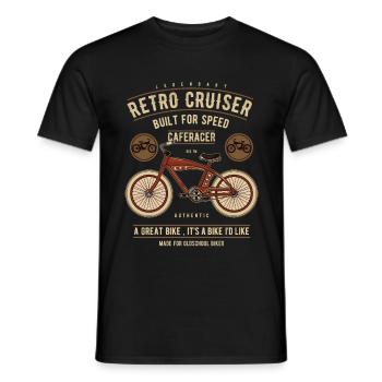 Bike vintage retro cruiser biker beachcruiser - Men's T-Shirt - black - Front - AI Model Male 178 light (178cm)