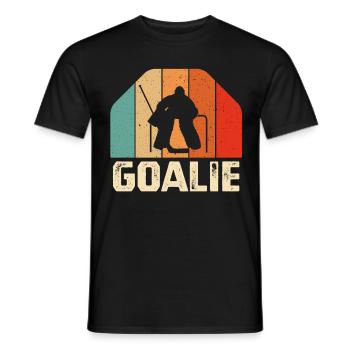 vintage ice hockey goalie player gifts t-shirt - Men's T-Shirt - black - Front - AI Model Male 178 light (178cm)