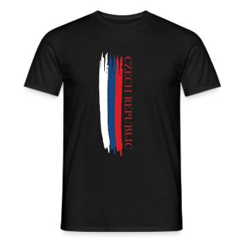 Czech Republic sketched national colours - Men's T-Shirt - black - Front - AI Model Male 178 light (178cm)