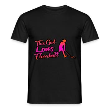 Dieses Mädchen Liebt Unihockey - Männer T-Shirt - Schwarz - Vorne - AI Model Male 178 light (178cm)