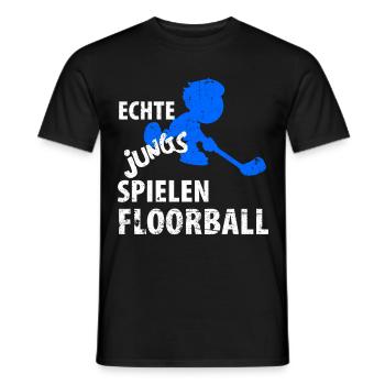 Floorball - Männer T-Shirt - Schwarz - Vorne - AI Model Male 178 light (178cm)