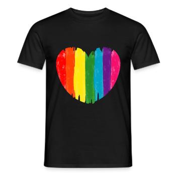 Lgbt Rainbow Heart - Men's T-Shirt - black - Front - AI Model Male 178 light (178cm)
