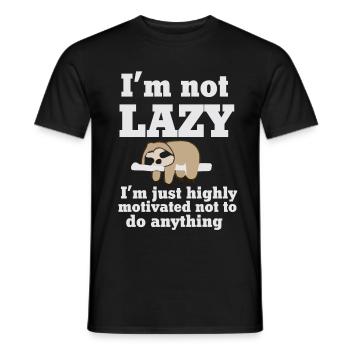 Ich bin nicht faul, ich bin nur hoch motiviert... - Männer T-Shirt - Schwarz - Vorne - AI Model Male 178 light (178cm)