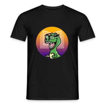 T-Rex Dino Dinosaur cute dino glasses - Men's T-Shirt - black - Front - AI Model Male 178 light (178cm)