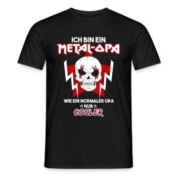 Metalopa Wie Ein Normaler Opa Cooler Metal Spruch - Männer T-Shirt - Schwarz - Vorne - AI Model Male 178 light (178cm)