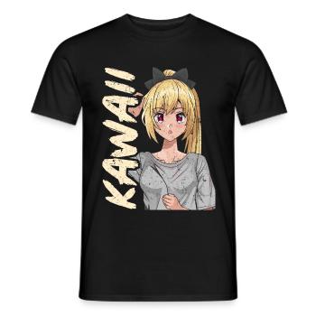 Anime Girl - Kawaii - Männer T-Shirt - Schwarz - Vorne - AI Model Male 178 light (178cm)