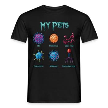 Virus Ebola hépatite adénovirus phage grippal - T-shirt homme - noir - Devant - AI Model Male 178 light (178cm)