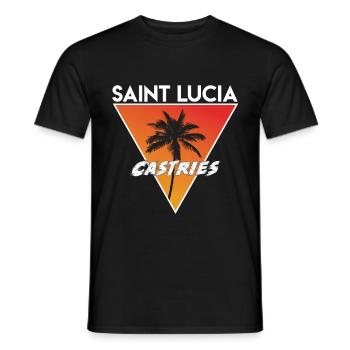 Sainte-Lucie avec capitale - T-shirt homme - noir - Devant - AI Model Male 178 light (178cm)