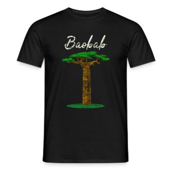 African baobab baobab - Men's T-Shirt - black - Front - AI Model Male 178 light (178cm)