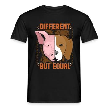 Different But Equal Tierliebe Tierliebhaber Veggie - Männer T-Shirt - Schwarz - Vorne - AI Model Male 178 light (178cm)