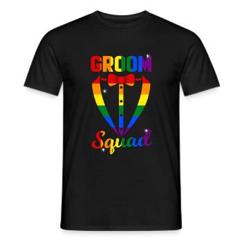Gay Bachelor Party Lgbt Groom Squad - Men's T-Shirt - black - Front - AI Model Male 178 light (178cm)