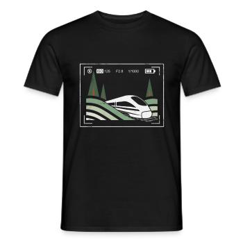 Trainspotting Railway Train Photography Gift - Men's T-Shirt - black - Front - AI Model Male 178 light (178cm)