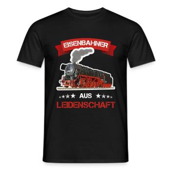 Eisenbahner aus Leidenschaft Modelleisenbahn - Männer T-Shirt - Schwarz - Vorne - AI Model Male 178 light (178cm)