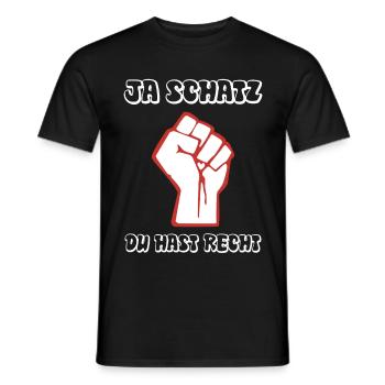 Ja Schatz du hast Recht - und ich hab meine Ruhe - Männer T-Shirt - Schwarz - Vorne - AI Model Male 178 light (178cm)