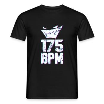 175 150 BPM Hardstyle Raver Trance House Techno - Men's T-Shirt - black - Front - AI Model Male 178 light (178cm)