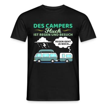 Des Campers Fluch Regen Und Besuch Camper Camping - Männer T-Shirt - Schwarz - Vorne - AI Model Male 178 light (178cm)