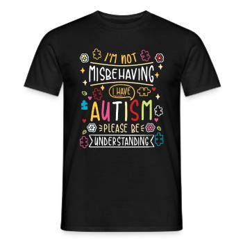 Autisme Autism - T-shirt homme - noir - Devant - AI Model Male 178 light (178cm)