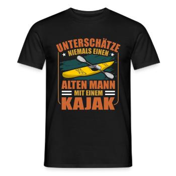 Unterschätze Niemals Alten Mann Mit Kajak Kajaker - Männer T-Shirt - Schwarz - Vorne - AI Model Male 178 light (178cm)