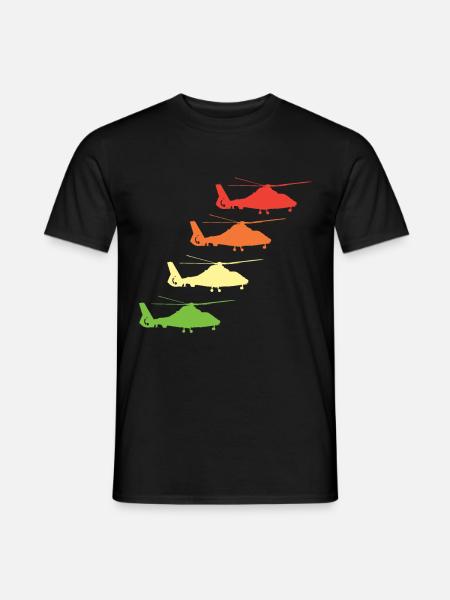 Hubschrauber Pilot Geschenk I Helikopter Heli - Männer T-Shirt - Schwarz