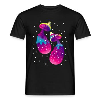 Psytrance Mushrooms Psy Gabber Frenchcore - Männer T-Shirt - Schwarz - Vorne - AI Model Male 178 light (178cm)