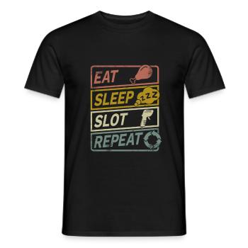 Slotcar Handregler Modellsport Retro Geschenk - Männer T-Shirt - Schwarz - Vorne - AI Model Male 178 light (178cm)