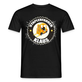 Conducteur de chariot élévateur Klaus travail de chariot élévateur travail - T-shirt homme - noir - Devant - AI Model Male 178 light (178cm)