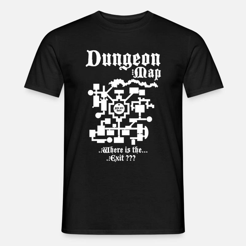 Dungeon Rpg Map - Cubes de jeu de rôle cadeau - T-shirt homme - noir