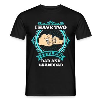 Papa et grand-père fête des pères cadeau grand-père père - T-shirt homme - noir - Devant - AI Model Male 178 light (178cm)