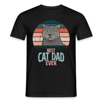 Best Cat Dad Ever Best Cat Dad Dad Kitten - Men's T-Shirt - black - Front - AI Model Male 178 light (178cm)