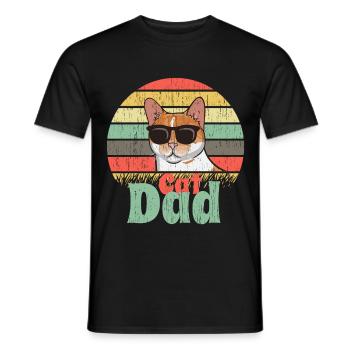 Best Cat Dad Ever Best Cat Dad Dad Kitten - Men's T-Shirt - black - Front - AI Model Male 178 light (178cm)