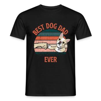 Meilleur chien papa jamais Meilleur chien papa père chien - T-shirt homme - noir - Devant - AI Model Male 178 light (178cm)