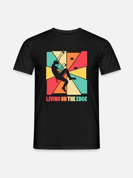 Leben am Rande Kletterwand - Männer T-Shirt - Schwarz