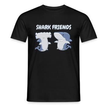 Shark Friends Shark Shark Gift - Men's T-Shirt - black - Front - AI Model Male 178 light (178cm)