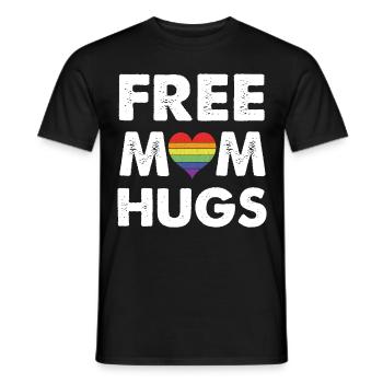 Maman câlins gratuits - T-shirt homme - noir - Devant - AI Model Male 178 light (178cm)